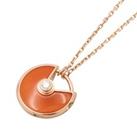 Amulette de Cartier 項鍊 18K玫瑰金 橘色 紅玉隨 鑽石【Cartier 卡地亞】
