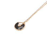 Amulette de Cartier 項鍊 18K 玫瑰金 黑色琺瑯 鑽石【Cartier 卡地亞】