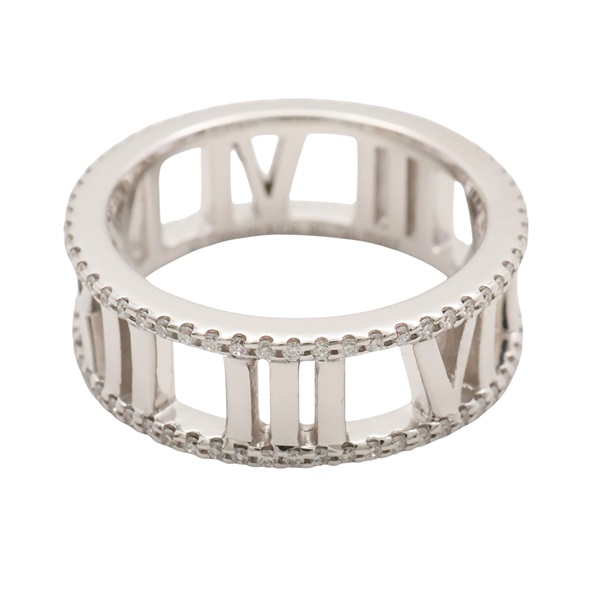 Tiffany & Co 蒂芬妮 Atlas Open 戒指 18K白金 鑽石