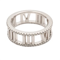 Tiffany & Co 蒂芬妮 Atlas Open 戒指 18K白金 鑽石