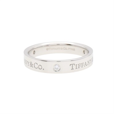 TIFFANY＆CO 蒂芬妮 Band 戒指 PT950鉑金 鑽石