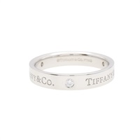 TIFFANY＆CO 蒂芬妮 Band 戒指 PT950鉑金 鑽石