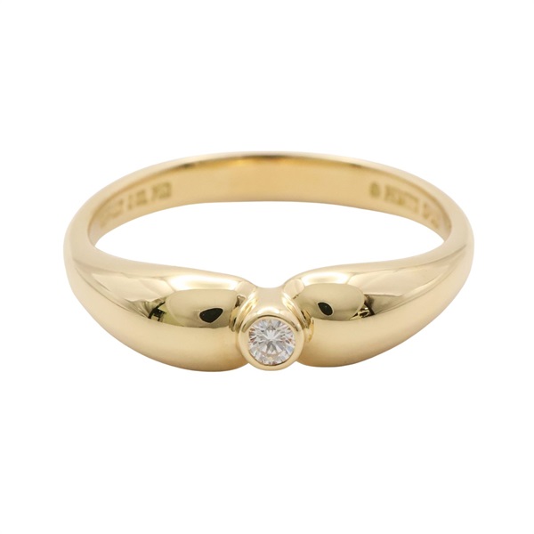 Tiffany ＆ Co 蒂芬妮 Elsa Peretti 雙水滴 戒指 18K黃金 鑽石