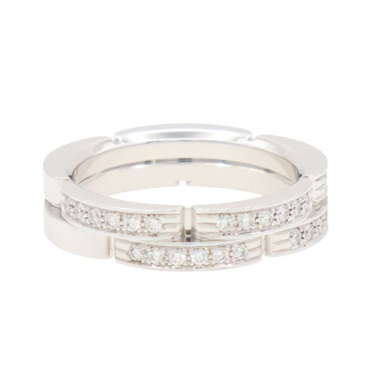 Cartier 卡地亞 Maillon Panthere 戒指 #48 18K白金 鑽石