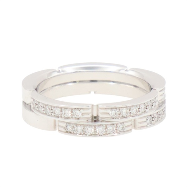 Cartier 卡地亞 Maillon Panthere 戒指 #48 18K白金 鑽石