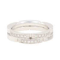 Cartier 卡地亞 Maillon Panthere 戒指 #48 18K白金 鑽石