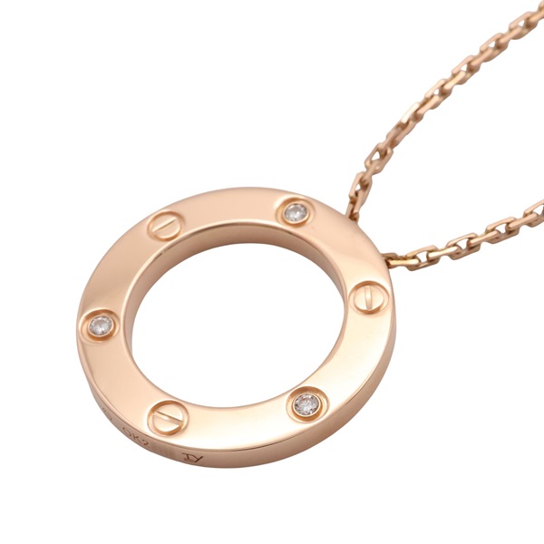 Cartier 卡地亞 Love Circle 3PD 項鍊 18K玫瑰金 鑽石 B7014700