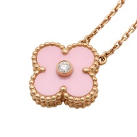 Vintage Alhambra 項鍊 18K玫瑰金 粉紅瓷【Van Cleef ＆ Arpels 梵克雅寶】 VCAR05SY00