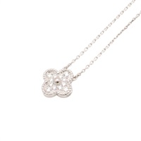 Van Cleef & Arpels 梵克雅寶 Vintage Alhambra 項鍊 18K白金 鑽石 VCAR085900