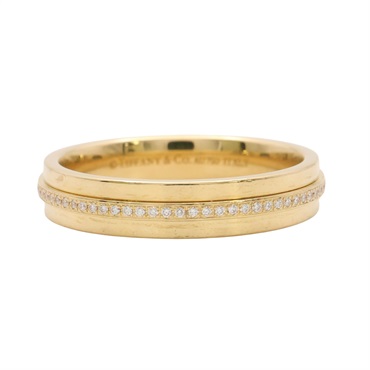 Tiffany & Co 蒂芬妮 T Narrow 戒指 18K黃金 鑽石