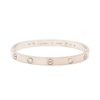 Cartier 卡地亞 Love 4PD 手環 18K白金 鑽石 B6082200