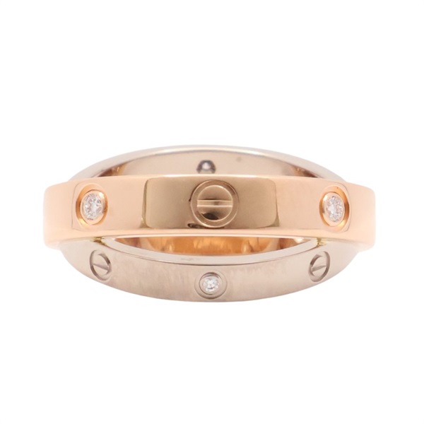 Be Love 雙環戒指 #49 18K白金/玫瑰金 鑽石【Cartier 卡地亞】 B4094300