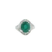祖母綠 鑽石 戒指 PT850鉑金【JEWELRY 無品牌珠寶】 Emerald 7.37g