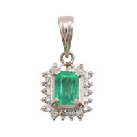祖母綠 鑽石 墜飾 PT850鉑金【JEWELRY 無品牌珠寶】 Emerald 2.1g