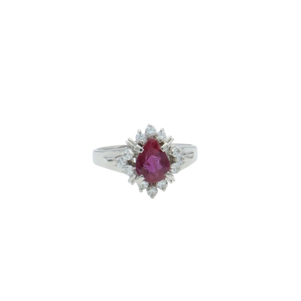 紅寶石 鑽石 戒指 PT900鉑金【JEWELRY 無品牌珠寶】 Ruby 6.2g