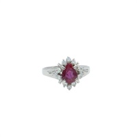 紅寶石 鑽石 戒指 PT900鉑金【JEWELRY 無品牌珠寶】 Ruby 6.2g