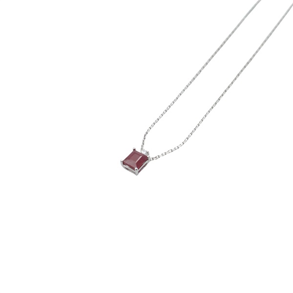 紅寶石 鑽石 項鍊 18K白金【JEWELRY 無品牌珠寶】 Ruby 1.76g