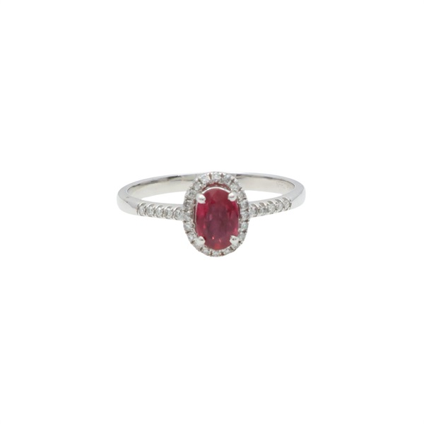 紅寶石 鑽石 戒指 18K白金【JEWELRY 無品牌珠寶】 Ruby 1.9g