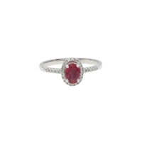紅寶石 鑽石 戒指 18K白金【JEWELRY 無品牌珠寶】 Ruby 1.9g