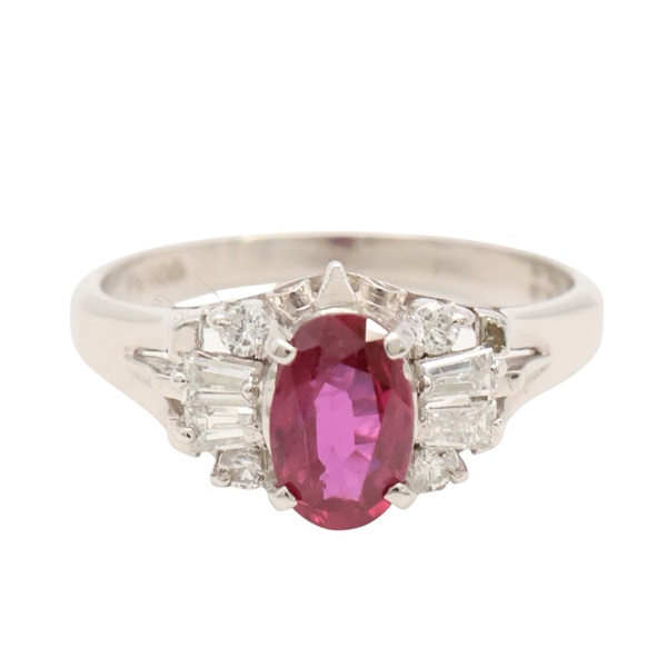 JEWELRY 無品牌珠寶 紅寶石 鑽石 戒指 PT900鉑金 Ruby 4.6g