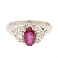 JEWELRY 無品牌珠寶 紅寶石 鑽石 戒指 PT900鉑金 Ruby 4.6g