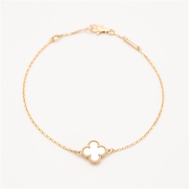 Van Cleef & Arpels 梵克雅寶 Sweet Alhambra 手鍊 18K黃金 珍珠母貝 VCARF68800