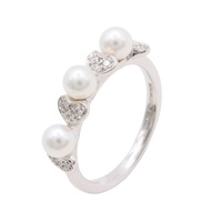 MIKIMOTO 御木本 Akoya珍珠 戒指 18K白金 鑽石 #53