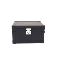 LOUIS VUITTON LV 路易威登 COFFRET TRESOR MAT 珠寶盒 霧面黑 金屬 藍色絨布 VIP限定