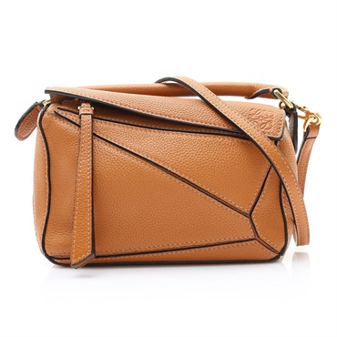 LOEWE 羅威 Mini Puzzle 兩用包 棕色 牛皮