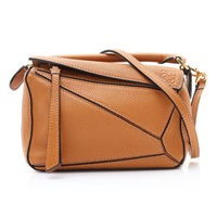 LOEWE 羅威 Mini Puzzle 兩用包 棕色 牛皮