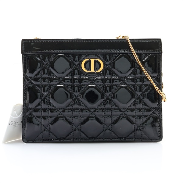DIOR 迪奧 Caro Every Pouch 肩背包 黑色 Cannage 漆皮