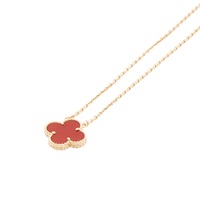 Van Cleef & Arpels 梵克雅寶 Vintage Alhambra 項鍊 18K黃金 紅玉髓 VCARD38500