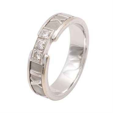 Tiffany & Co 蒂芬妮 Atras 戒指 18K白金 3PD鑽石