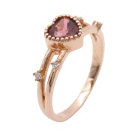 JEWELRY 無品牌珠寶 戒指 #49 18K玫瑰金 粉紅碧璽 鑽石 Tourmaline 2.2g