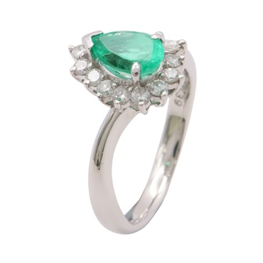 JEWELRY 無品牌珠寶 祖母綠 鑽石 戒指 PT850鉑金