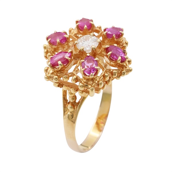 JEWELRY 無品牌珠寶 紅寶石 鑽石 戒指 18K黃金