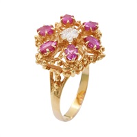 JEWELRY 無品牌珠寶 紅寶石 鑽石 戒指 18K黃金