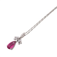 JEWELRY 無品牌珠寶 粉色碧璽寶石 項鍊 PT900/PT850鉑金 Tourmaline 4.7g