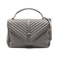 SAINT LAURENT YSL 聖羅蘭 College 兩用包 灰色 牛皮 392738