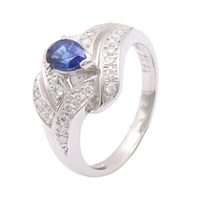JEWELRY 無品牌珠寶 藍寶石 鑽石 戒指 PT900鉑金 Sapphire 6.4g
