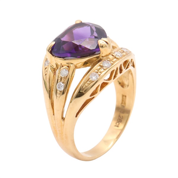 JEWELRY 無品牌珠寶 戒指 18K黃金 紫水晶 Amethyst 6.5g