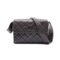 CHANEL 香奈兒 Messenger 肩背包 黑色 菱格紋羊皮 金釦 無卡