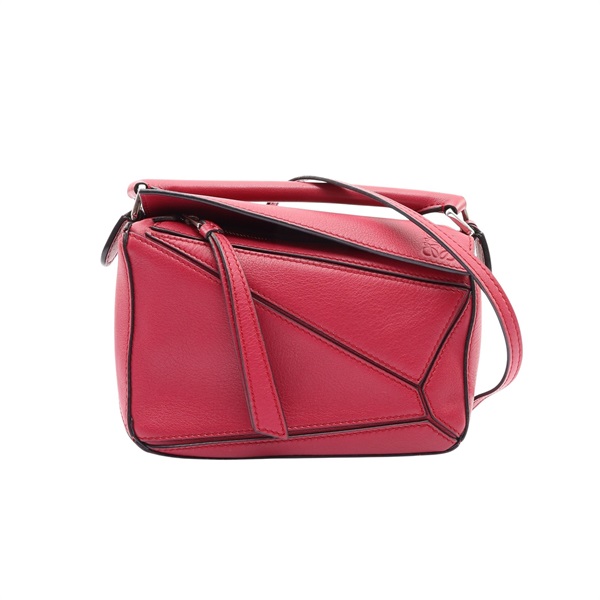 LOEWE 羅威 Mini Puzzle 兩用包 桃粉色 牛皮 A510U98X01