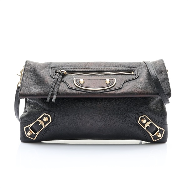 BALENCIAGA 巴黎世家 Classic Metallic Edge Envelope 肩背包 黑色 羊皮 319376