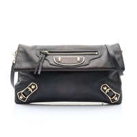 BALENCIAGA 巴黎世家 Classic Metallic Edge Envelope 肩背包 黑色 羊皮 319376