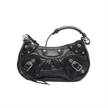 BALENCIAGA 巴黎世家 Le Cagole Mini 可頌包 肩背包 黑色 山羊皮 695814