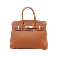 HERMES 愛馬仕 Birkin 30 柏金包 手提包 金棕色 Togo牛皮 □G刻 銀扣 無鎖頭組