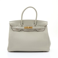 HERMES 愛馬仕 Birkin 30 柏金包 手提包 珍珠灰色 TC牛皮 Y刻 無鎖頭無鑰匙 H027633CC
