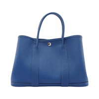 HERMES 愛馬仕 Garden Party 30 花園包 手提包 法國藍色 negonda牛皮 Z刻 H051568CK