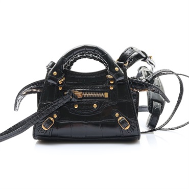 BALENCIAGA 巴黎世家 Neo Classic Super Nano Motorcycle 兩用包 黑色 牛皮 669537